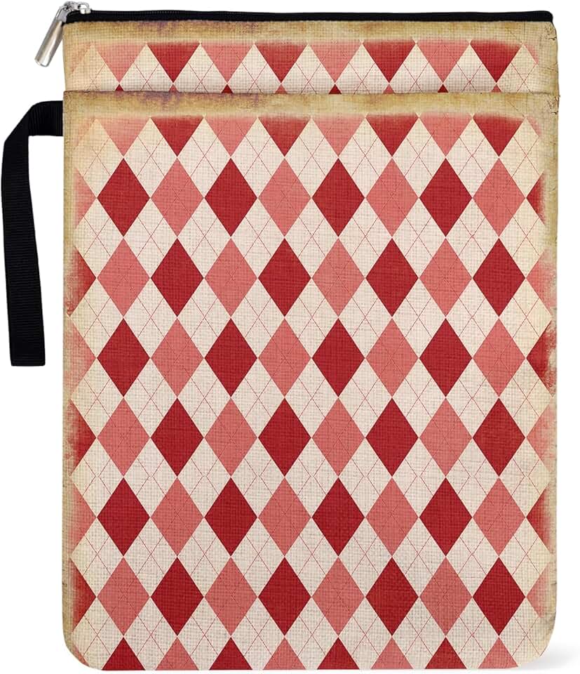 Red and White Checkered Book Sleeve for Paperback Protecting