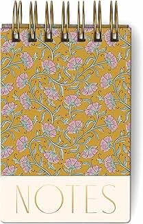 Twin Wire Chunky Pocket Notepad with Floral Cover