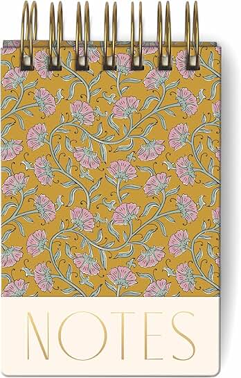 Twin Wire Chunky Pocket Notepad with Floral Cover