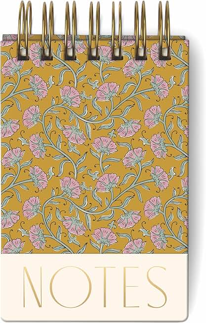 Twin Wire Chunky Pocket Notepad with Floral Cover