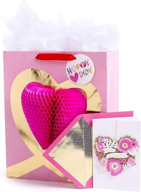 Large Valentine's Day Gift Bag with Tissue and Card