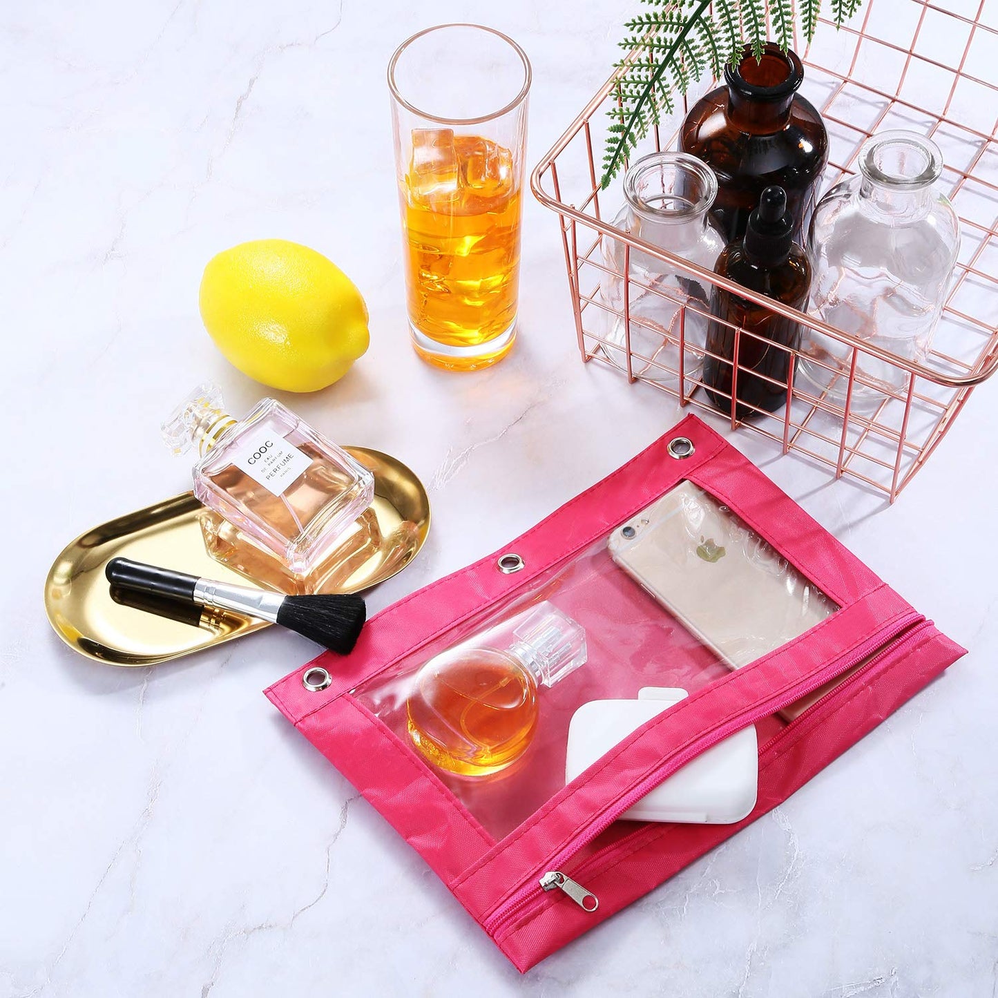 24-Piece Colorful Pencil Pouch Set with Clear Window