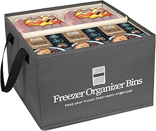 Collapsible Freezer Organizer Bins with Dividers