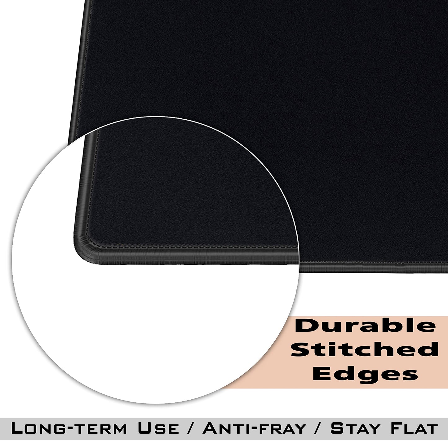 10 Pack 2mm Mouse Pad with Stitched Edges Non-Slip Rubber Base, Premium-Textured and Waterproof Mousepads Bulk, Mouse Pad for Computers, Laptop, Office & Home(220x180x2mm, Black - 10 Pack)