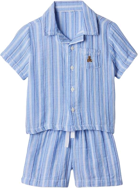 Baby Short Sleeve Button Shirt and Shorts Set