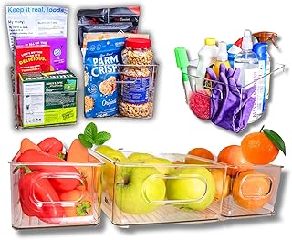 Six Clear Bins for Freezer and Pantry Storage