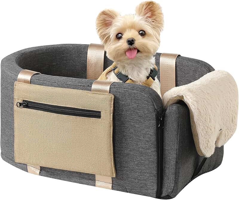 Dog and Cat Travel Booster Seat with Safety Tethers
