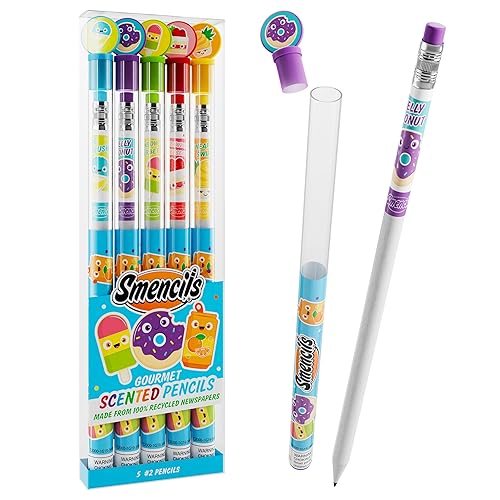 Set of 5 scented HB #2 graphite pencils