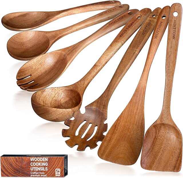 7-Piece Wooden Kitchen Utensil Set