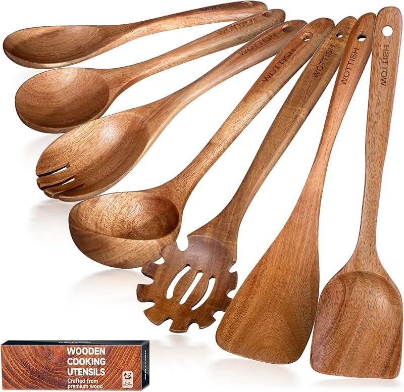 7-Piece Wooden Kitchen Utensil Set