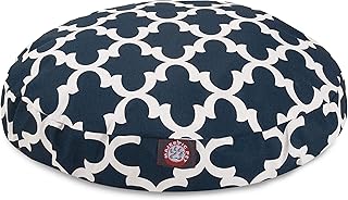 Large Navy Trellis Round Indoor Outdoor Dog Bed