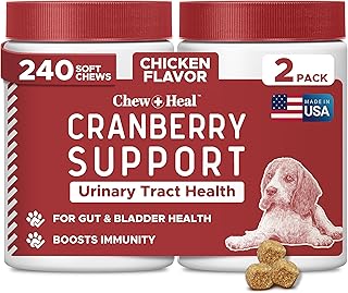 Dog Cranberry Chews for Urinary Health, 240 Soft Chews