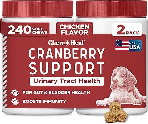 Dog Cranberry Chews for Urinary Health, 240 Soft Chews