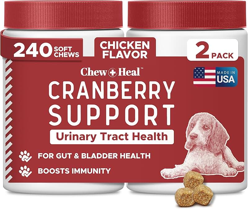 Dog Cranberry Chews for Urinary Health, 240 Soft Chews