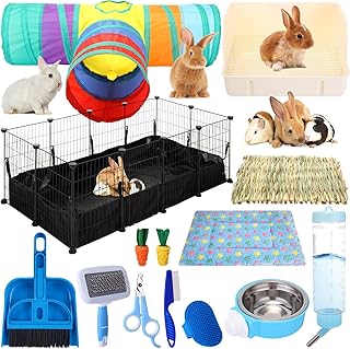 Rabbit Starter Kit with Playpen, Accessories, and Grooming