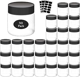 8oz Plastic Jars with Lids, 30 Pack