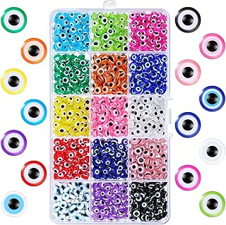 1050 Pieces Evil Eye Beads for Jewelry Making