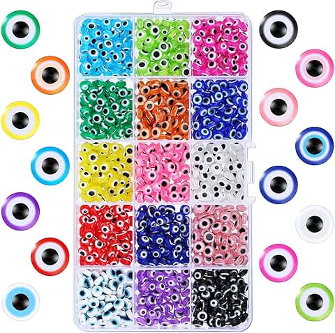 1050 Pieces Evil Eye Beads for Jewelry Making