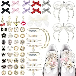 60-Piece Shoe Charms with Pearls and Rhinestones