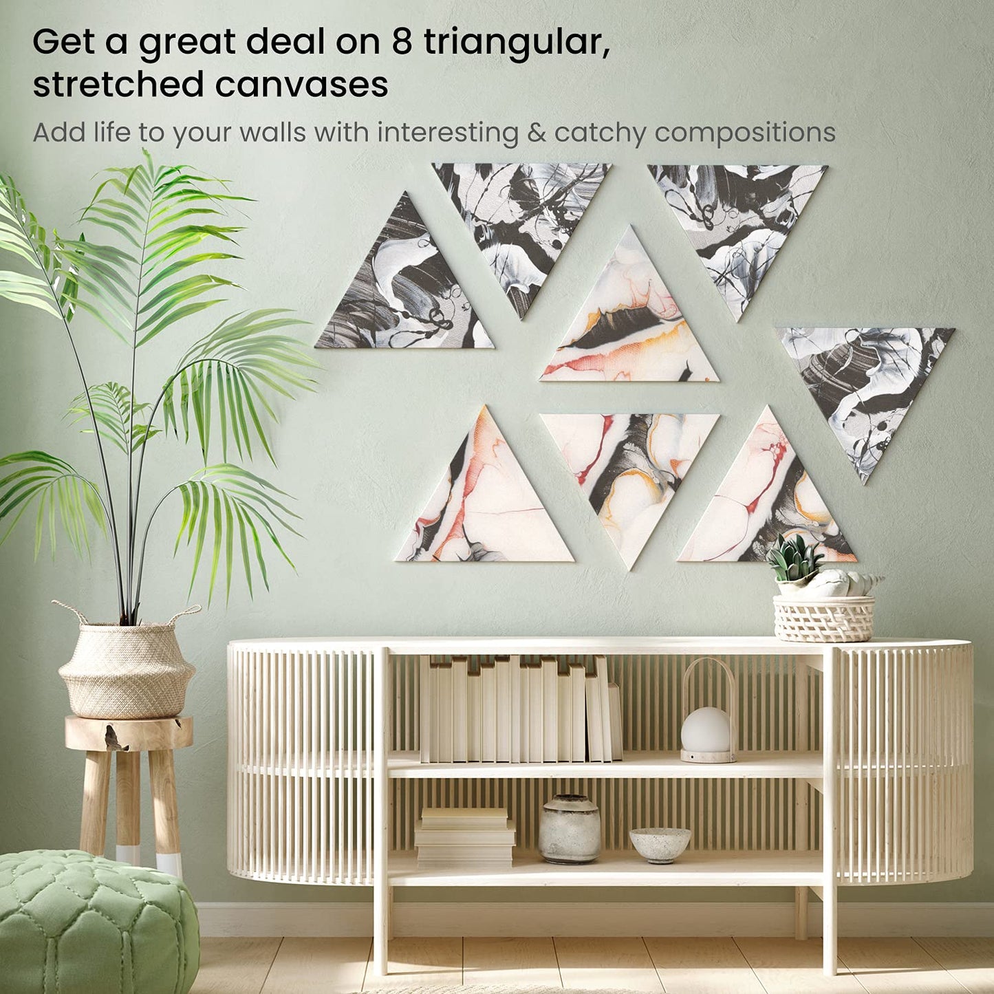 Paint Canvases for Painting Pack of 8 14-inch Triangle