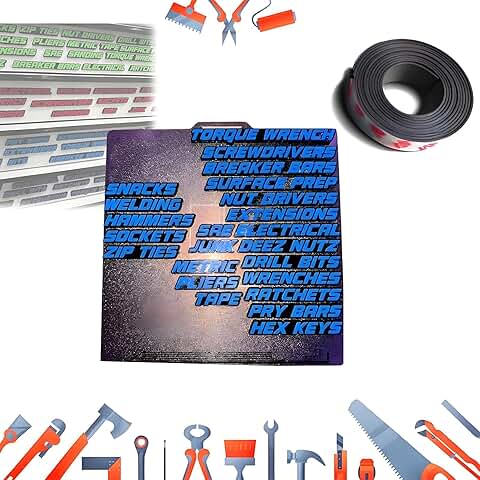 Magnetic Toolbox Drawer Labels, 23 Pack