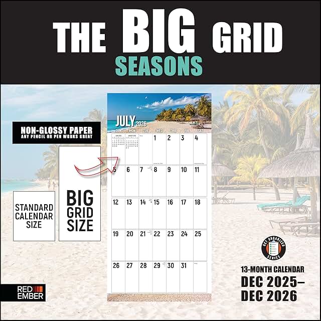 Seasons in Nature 2026 Wall Calendar, 12" x 24"