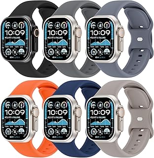 Six Soft Silicone Sport Bands for Apple Watch