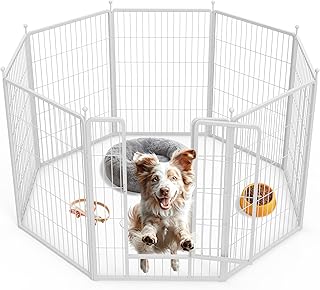 Foldable 40-inch Metal Dog Playpen for Medium and Large Dogs