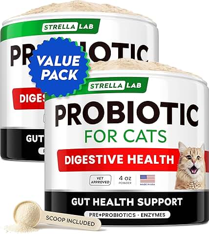 Cat Probiotic Powder for Digestive Support, 8 oz pack of 2