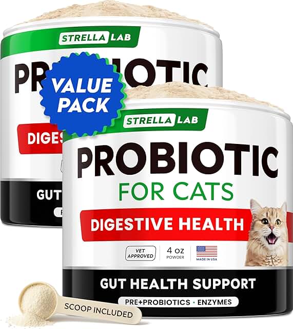 Cat Probiotic Powder for Digestive Support, 8 oz pack of 2
