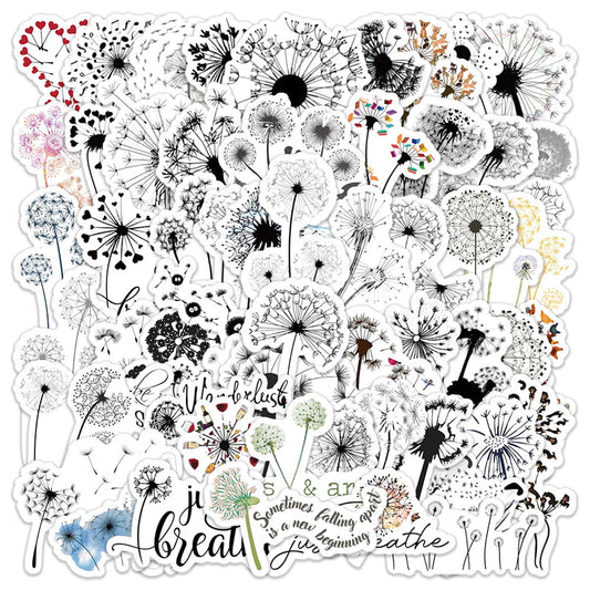 60 Cute Cartoon Dandelion Stickers for Kids and Crafts