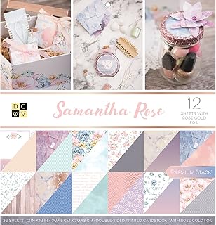 Printed 12x12 Scrapbook Paper, 36 Sheets with Foil Accents