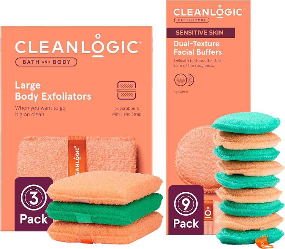 Facial and Body Exfoliating Sponge Set with 12 Pieces