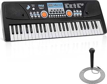 49-Key Portable Electric Keyboard with Microphone