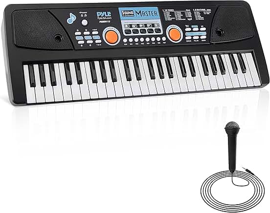 Portable 49-Key Electronic Keyboard with Microphone