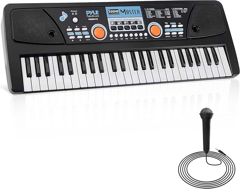 Portable 49-Key Electronic Keyboard with Microphone