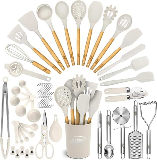 50-Piece Heat-Resistant Silicone Kitchen Utensil Set