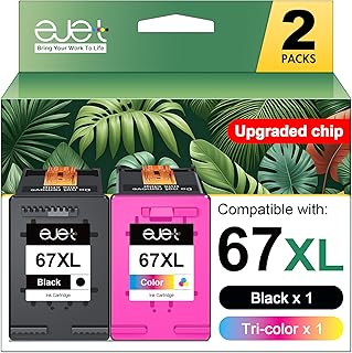 Black and color ink cartridge pack for printers