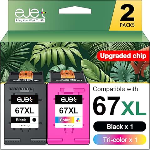 Black and color ink cartridge pack for printers