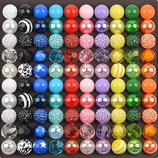 Set of 100 Multicolor 20mm Bubblegum Beads