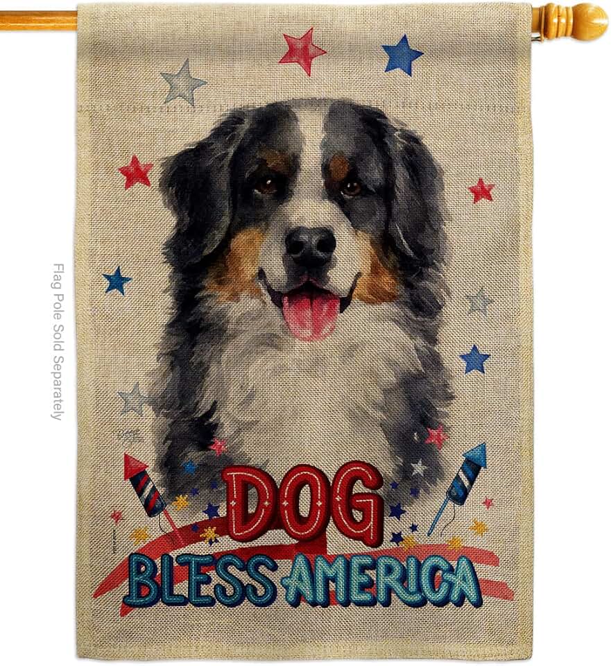 Patriotic Bernese Mountain Dog Flag for Garden or Yard