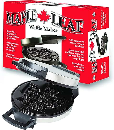 Maple Leaf Shaped Belgian Waffle Maker