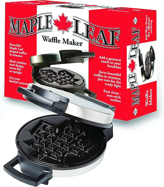 Maple Leaf Shaped Belgian Waffle Maker
