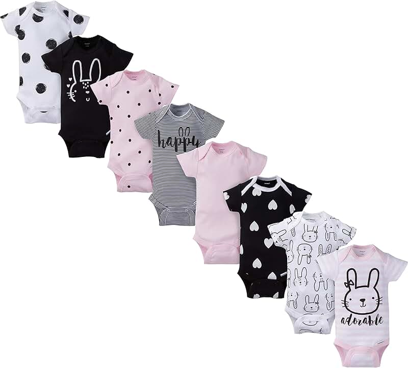 Baby Girls' 8-Pack Short Sleeve Bodysuits