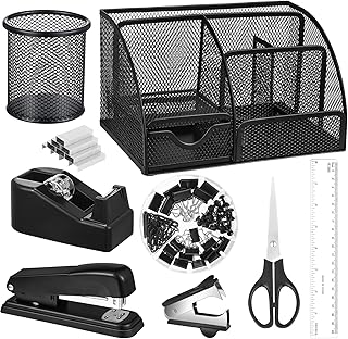 Black Desk Organizer and Accessories Kit