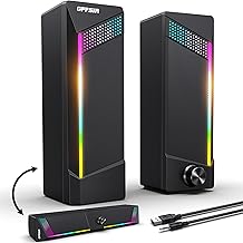 2-in-1 RGB Computer Gaming Speakers with Touch Lighting
