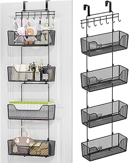 Over the Door Organizer with 4 Baskets and Adjustable Hook