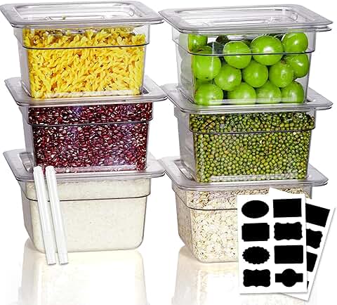 6 Pack 2.5 Inch Food Storage Pans with Lids