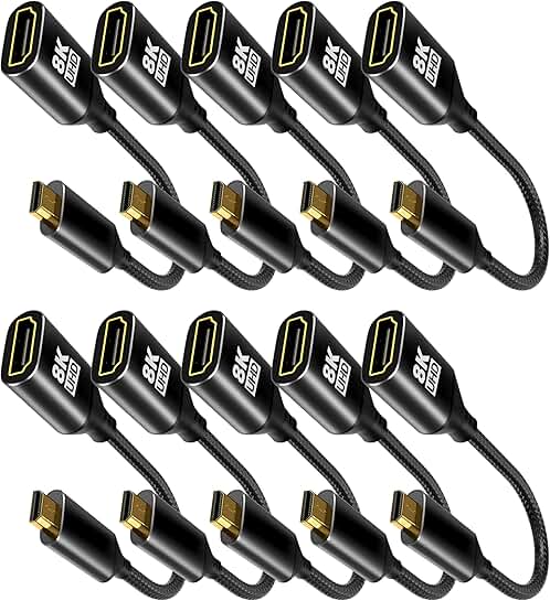 8K Micro HDMI to HDMI Adapter 10 Pack