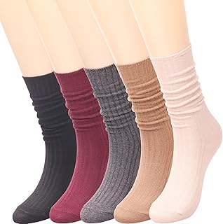 Vintage Thick Knit Wool Slouch Socks for Women, Size 5-10